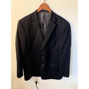 Hart Schaffner Marx Mens 44R Navy Blue USA Made Blazer Sport Coat Suit Jacket